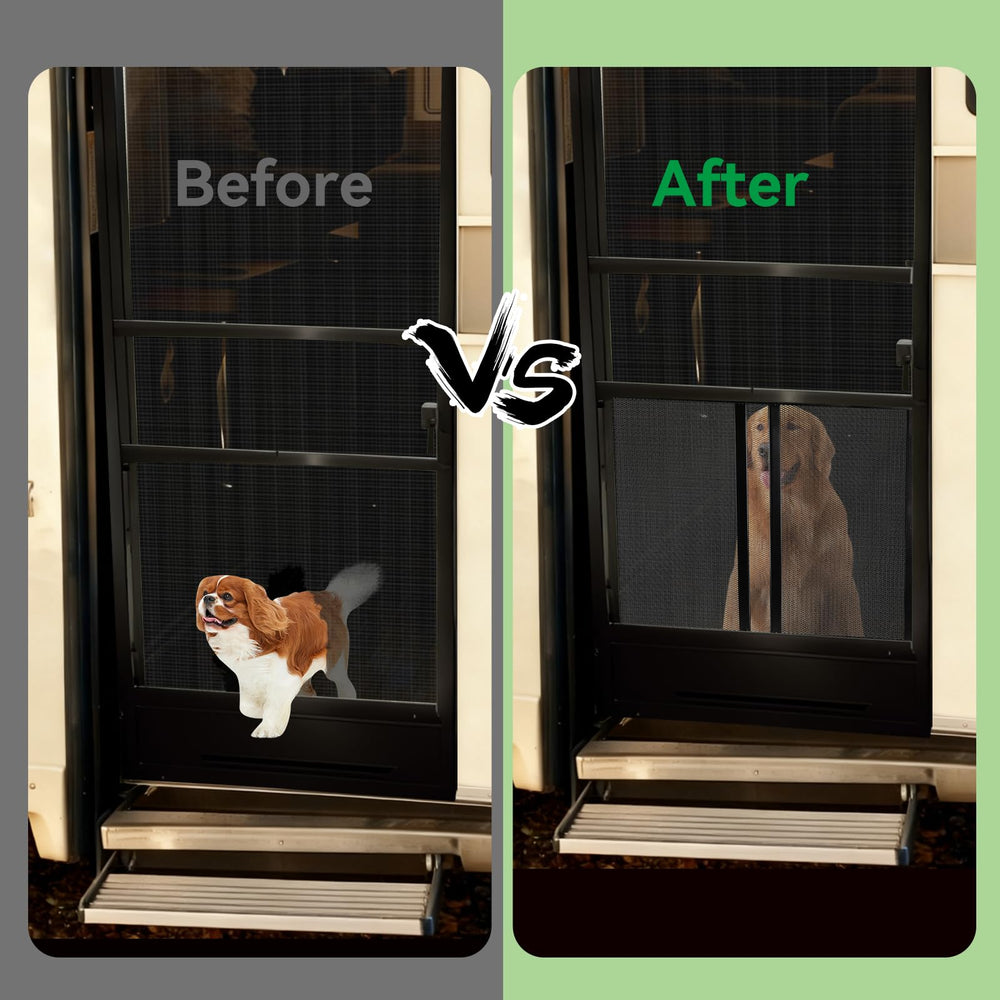 ULITECO adjustable-rv-door-grille demonstrates 22-35 inch versatility for various RV doors.