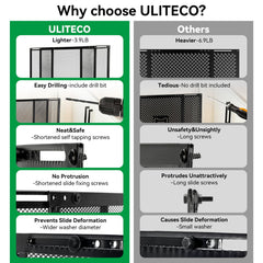 ULITECO black-metal-door-protector-closeup highlights sturdy frame and finish.
