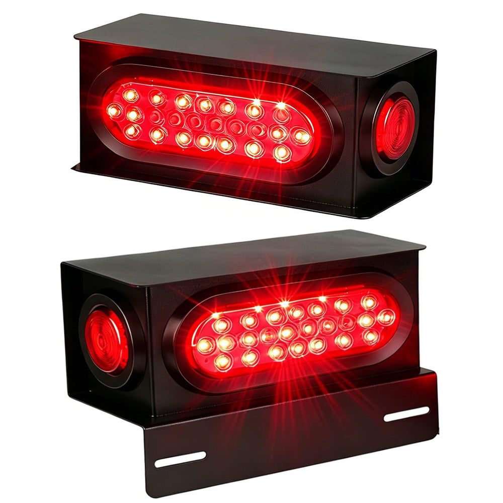 ULITECO steel trailer light boxes with 6 inch oval red LEDs boost nighttime visibility.