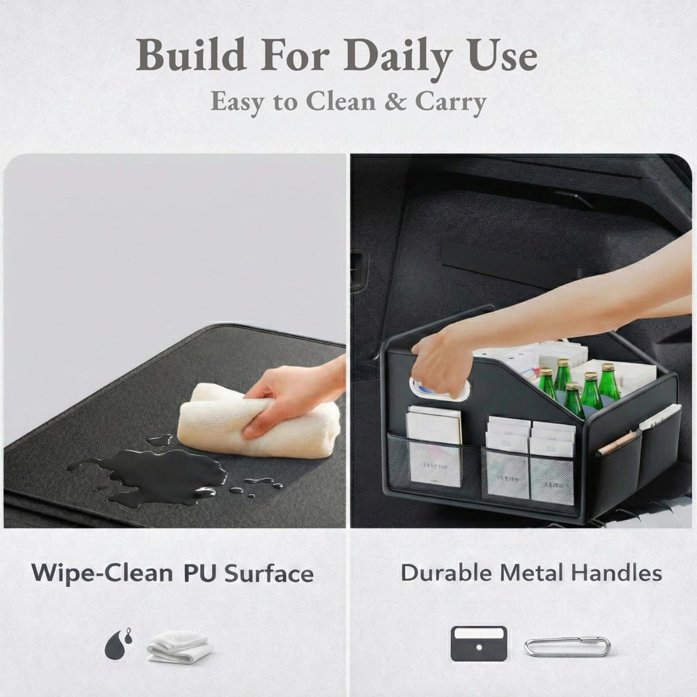 ULPOCMU car storage organizer on the car floor frees seat space and adds quick access