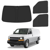 ULROLIT front windshield sun shade blocks glare for Chevy Express.