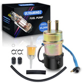 Ultramindz electric fuel pump for Kawasaki Mule, front-angle view shows compact fuel delivery.