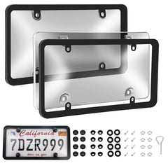 Ulycon transparent license plate cover front view protects while keeping readability