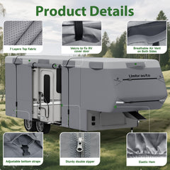 Umbrauto 5th Wheel Cover shown fitting RV up to 40 feet.
