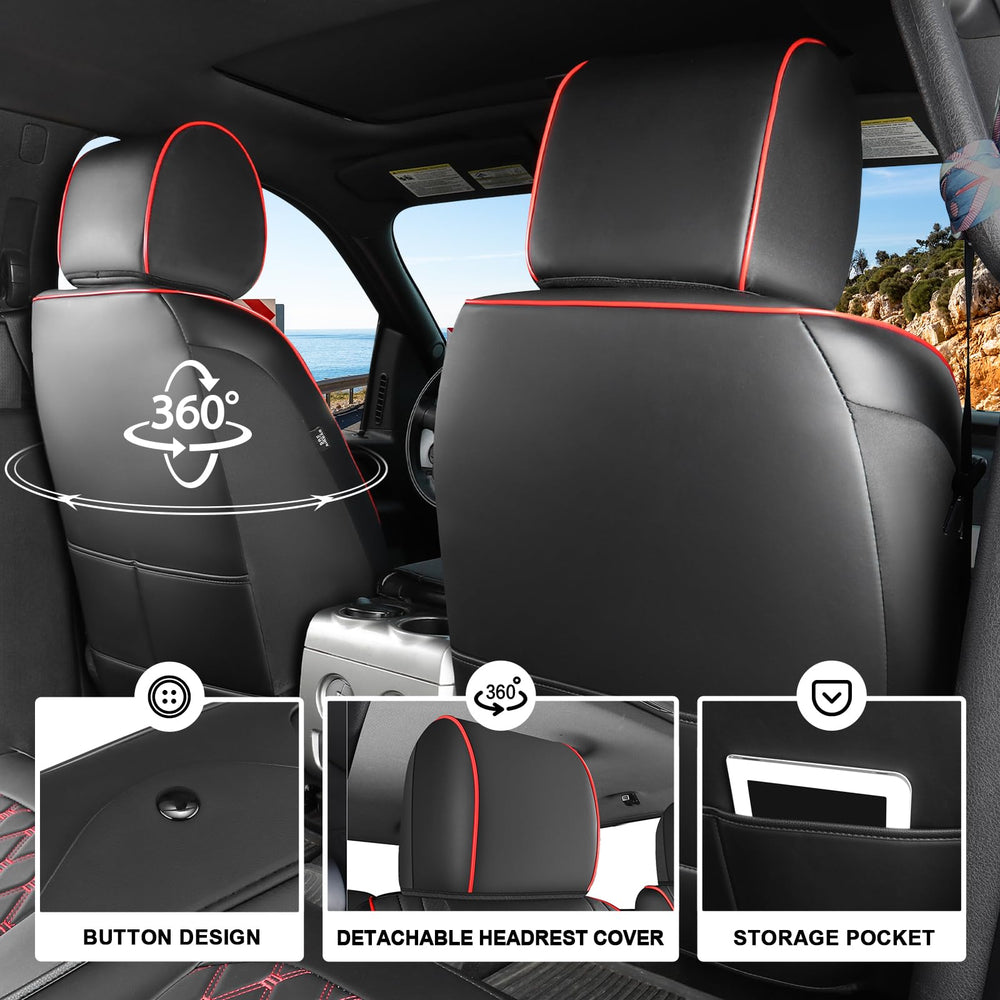 Umbrauto Silverado headrest cover adds easy-clean comfort.