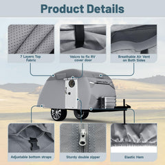 Umbrauto teardrop cover size fit for 12 to 15 ft campers.