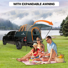 Umbrauto truck bed tent features color-coded poles for quick, simple setup.