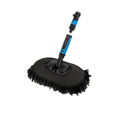 Unger Hydropower Wash Mitt connected to hose with on/off valve for controlled car cleaning.