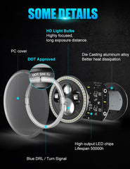 UNI-SHINE Two-pack of 7-inch LED headlights for upgrade