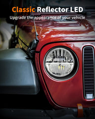 UNI-SHINE 7 inch LED headlight chrome beam pattern delivers clearer cues for safety
