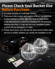UNI-SHINE 7 inch LED headlight chrome built-in decoder reduces flicker in many cars