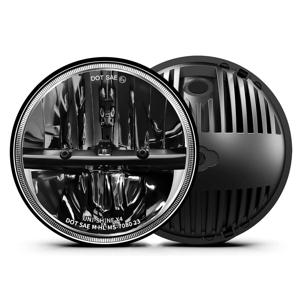 UNI-SHINE 7-inch LED headlight front view for clearer night visibility