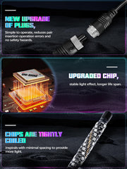 UNI-SHINE all-in-one package content showing lights, flags, controller, and remote.