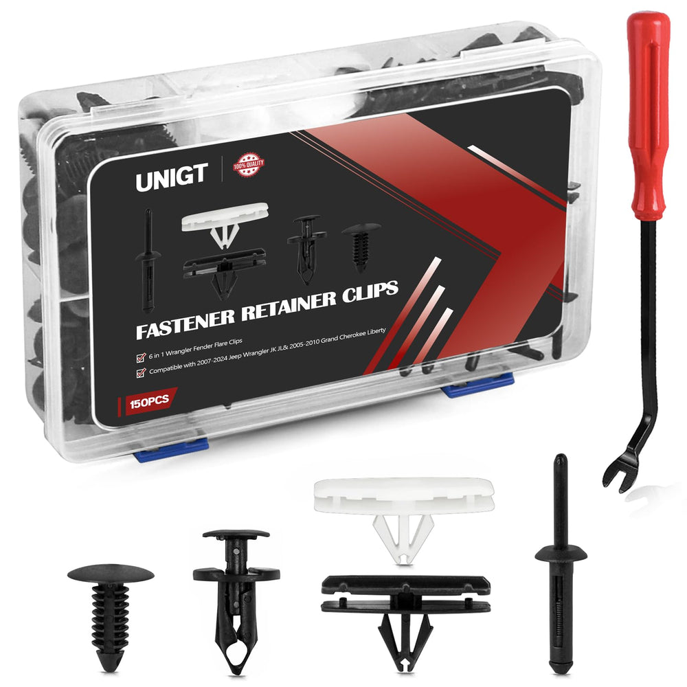 UNIGT 6in1 Wrangler Fender Flare Clips close-up, durable push-type fasteners