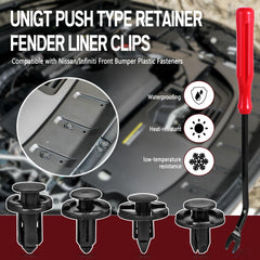 UNIGT body fasteners rivet clips support front bumper integrity with 10mm holes