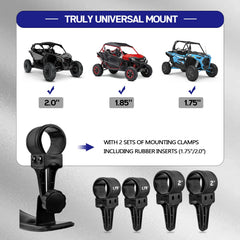 UNIGT clamp-mount mirrors fit Polaris RZR and other UTVs securely.