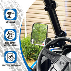UNIGT General 1000 side-view mirror installed on Pro-Fit cage for stable visibility