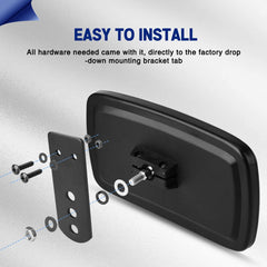 UNIGT Ranger rear view mirror HD glass minimizes distortion for crisp imagery.