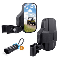 UNIGT UTV rear-side-view mirror on driver side for enhanced rear visibility.