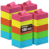 UNIMADE microfiber cloths 100-pack for lint-free cleaning on cars and home surfaces