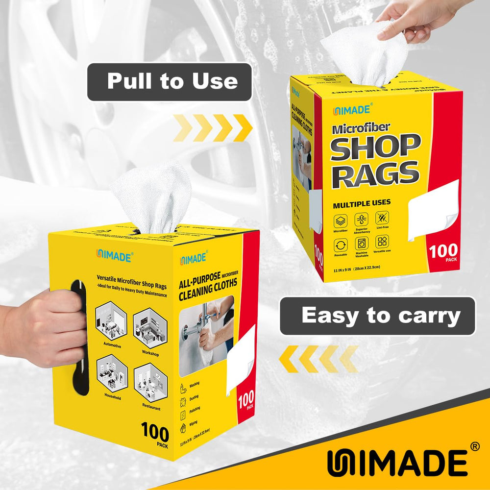 UNIMADE shop rags for car detailing on delicate parts.