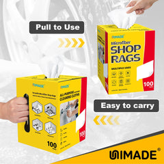 UNIMADE shop rags for car detailing on delicate parts.