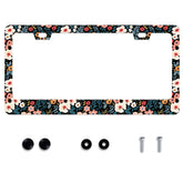 UNINDREM Folk Floral Frame front view with vibrant color protecting the plate area.