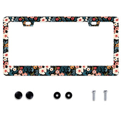 UNINDREM Folk Floral Frame front view with vibrant color protecting the plate area.