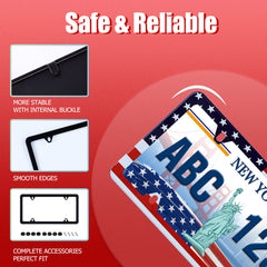UNINDREM license frame dimensions 12.2x6.3 inches; fits standard plates.