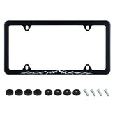 UNINDREM mountains license frame front view adds rugged style while protecting plate edges