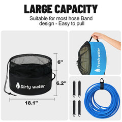 Uningmng 4-pack RV hose storage green bag stores tools neatly.