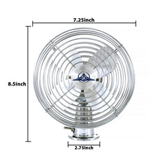 Durable die-cast base on United Pacific 40848 chrome fan