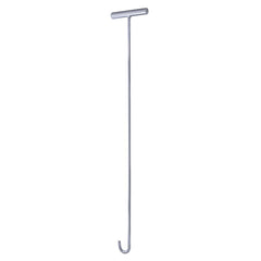 Chrome-plated 31-inch pin puller used beside the fifth wheel for easier disconnect.