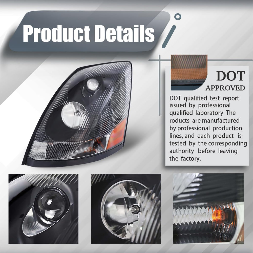 Unitedlu VNL headlights include halogen bulbs for immediate replacement