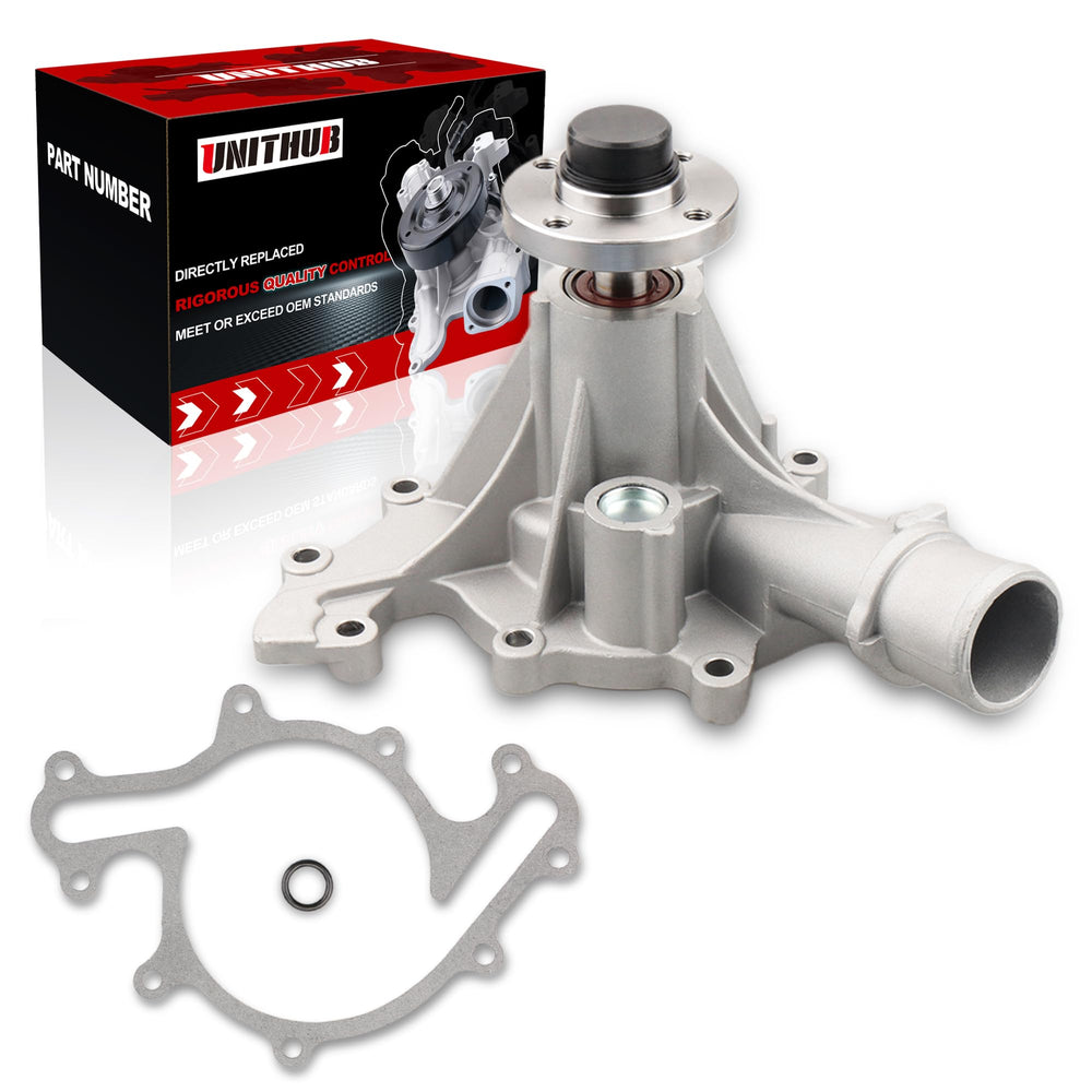 UNITHUB engine water pump with gasket assembly for Ford fits cooling system precisely.