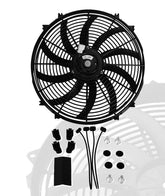 Universal Slim Fan front view improves engine bay clearance.