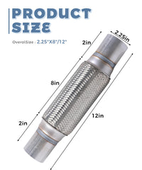 UNLRAE flex pipe connects manifold to muffler for flexible routing