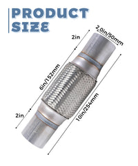 UNLRAE Flex Pipe close-up reveals braided stainless steel for corrosion resistance.