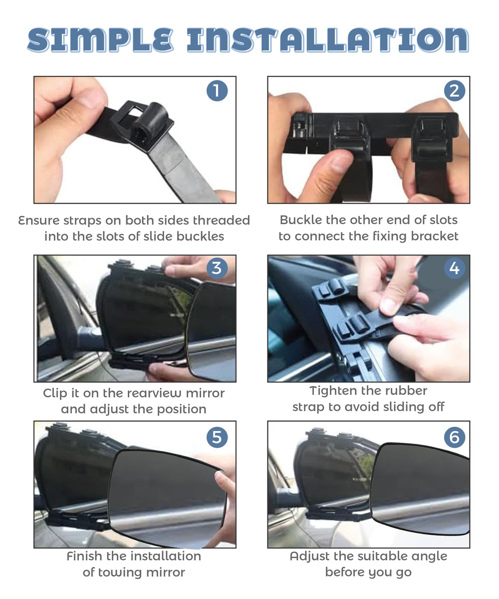 UNLRAE tow mirror extenders offer universal compatibility across cars and trailers.