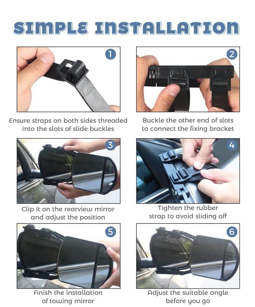 UNLRAE towing mirrors use durable ABS and glass construction