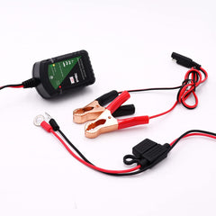 Unocho 12V charger lawn mower use keeps seasonally stored batteries ready.
