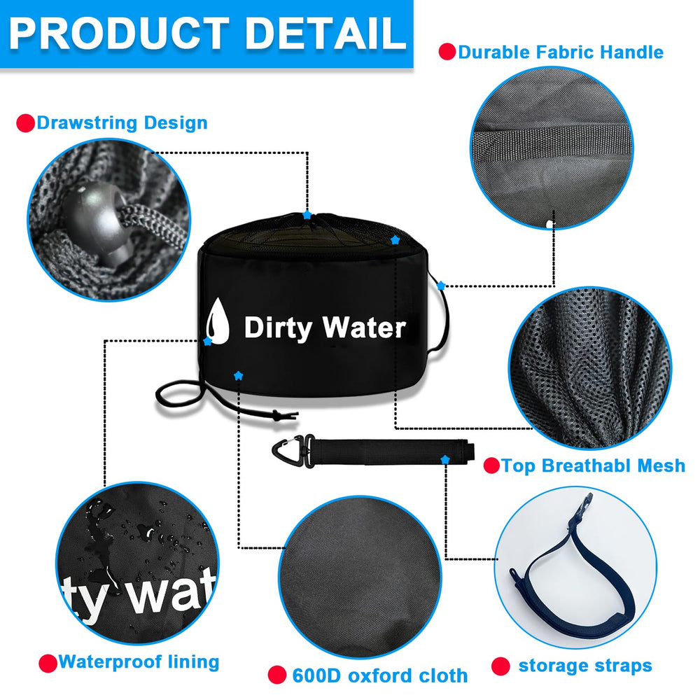 UNXMRFF 18x10 RV storage bag provides ample space for hoses and adapters.