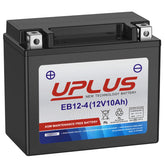 UPLUS YTX12-BS motorcycle battery front view, compact size for bikes.