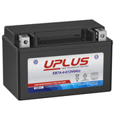 UPLUS YTX7A-BS battery front view for easy installation and space-saving fit.