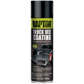 U-POL RAPTOR 1K aerosol can with textured finish for truck bed protection.