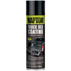 U-POL RAPTOR 1K aerosol can with textured finish for truck bed protection.