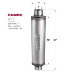 Upower muffler with CRF interior reducing resonance for smoother exhaust note