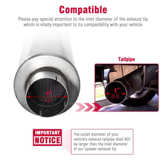Upower muffler stainless steel body highlighting longevity and corrosion resistance