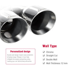 Upower 2.5 inch inlet and 3.5 inch outlets for broad compatibility.