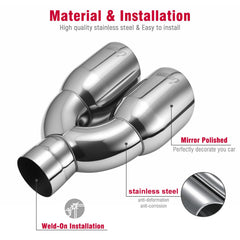 Upower 9.5 inch length tip extends tailpipe for bold look.